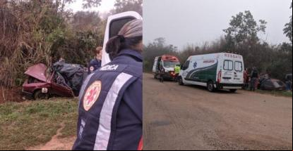 Carro sai da pista em curva na MT-130 e bate em barranco; casal morre